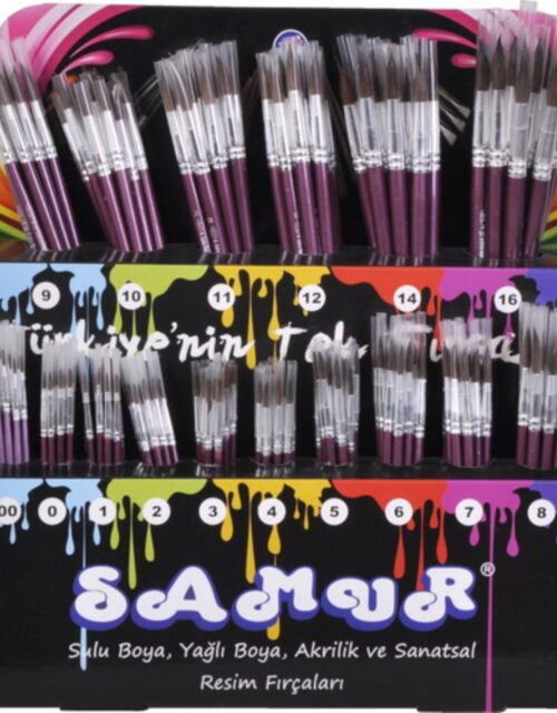 SAMUR SULU BOYA EXTRA KALEM FIRÇA STAND 192 Lİ