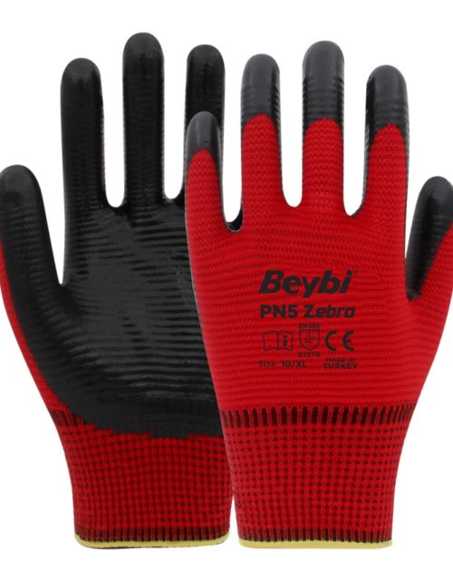 BEYBİ PN5 ZEBRA ELDİVEN KIRMIZI-SİYAH NO: 10