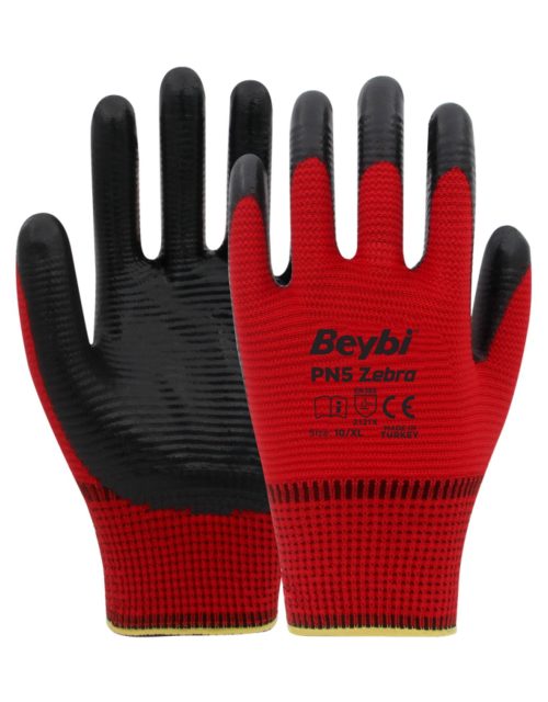 BEYBİ PN3 ZEBRA ELDİVEN KIRMIZI SİYAH NO: 9