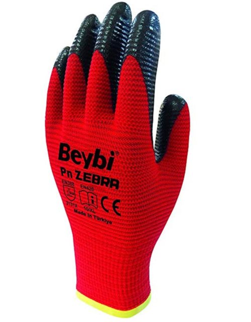 BEYBİ PN5 ZEBRA ELDİVEN KIRMIZI-SİYAH NO: 9