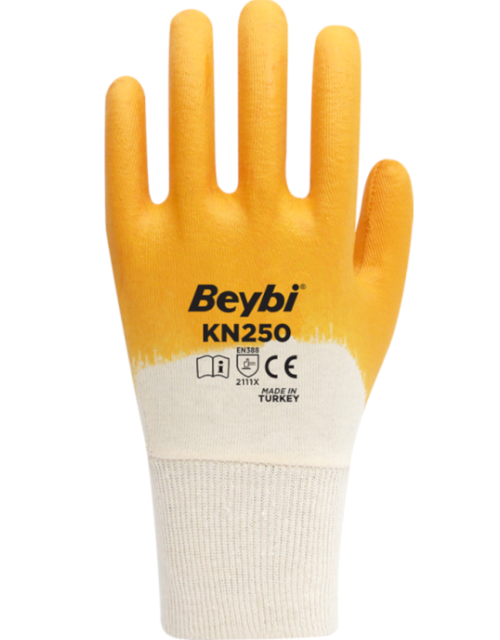 BEYBİ KN250 NİTRİL ELDİVEN SARI NO: 9