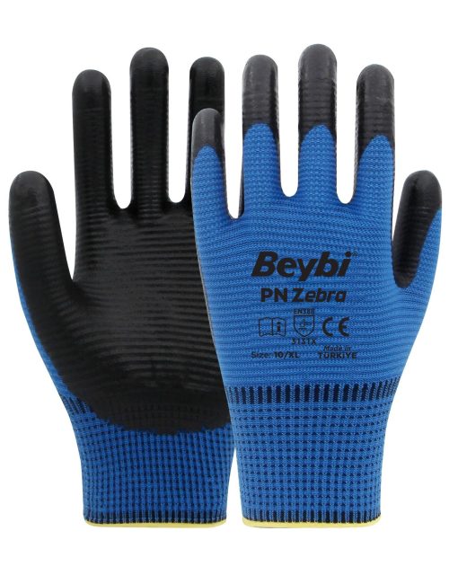 BEYBİ PN5 ZEBRA ELDİVEN MAVİ-SİYAH NO: 10