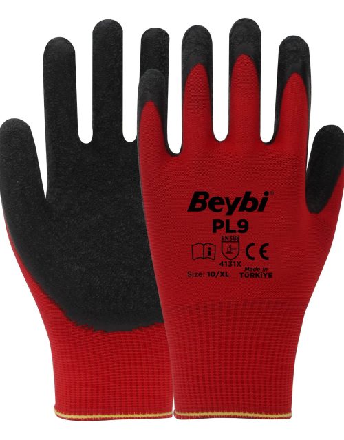 BEYBİ PL9 NİTRİL ELDİVEN KIRMIZI-SİYAH NO:9