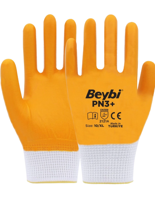BEYBİ PN3+ TAM KAPLI NAYLON NİTRİL ELDİVEN NO:9