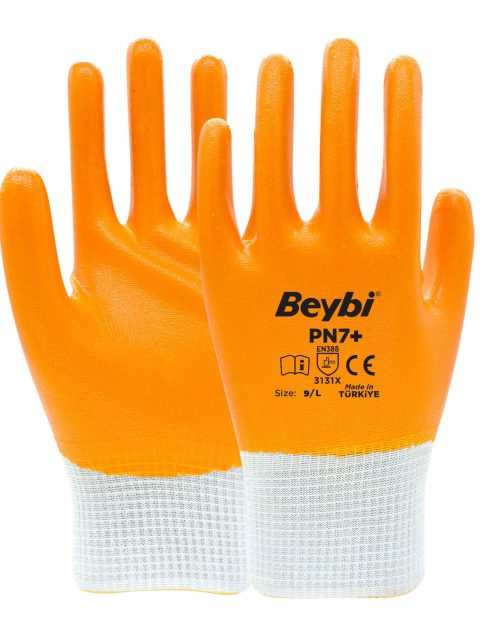 BEYBİ PN7+ TAM KAPLI NAYLON NİTRİL ELDİVEN NO:9